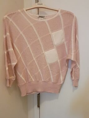 Cozy Crewneck Open-Weave Sweater in Light Pink by Vineyard Vines